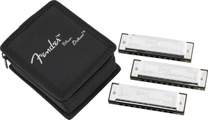 Fender フェンダー　10穴 10ホール　ハーモニカ　3本セット　C,A,G調　ブルースデラックス Blues Deluxe Harmonica, Pack of 3, with Case