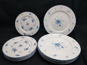 Noritake　ノリタケ　小皿5枚　大皿5枚　セット　洋食器 青　大正焼風(22_50513_13)