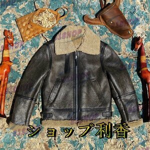 B-6 羊革 ムートン フライトジャケット 本革 防寒服 シープスキン メンズファッション コート ブルゾン S~4XL