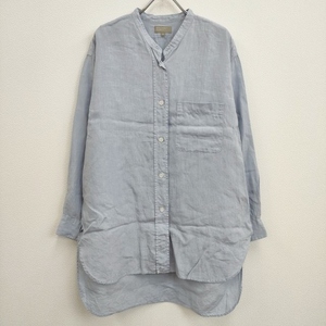 MARGARET HOWELL SHIRTING LINEN ロングシャツ 578-0153612 サイズ2 チュニック ライトブルー マーガレットハウエル 4-0810M 242915