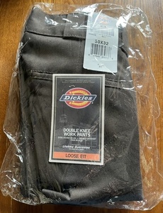 新品 未使用 DICKIES ディッキーズ ダブルニー ワークパンツ 85283 ダークブラウン 30x32 ルーズフィットスケボー SK8 アメカジ ストリート