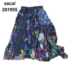 sacai 2019SS アシンメトリープリーツスカート 19-04388