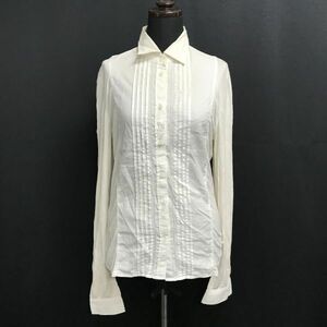 ロートレアモン/LAUTREAMONT★袖・背中ストレッチ素材/長袖シャツ/ブラウス【40/レディースL/白/white】Tops/Shirts◆BH744