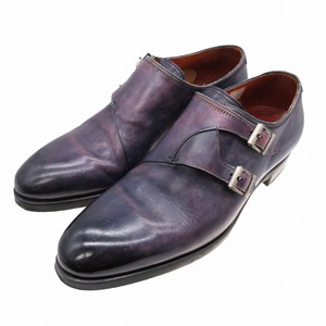 MAGNANNI マグナーニ 21061 ダブルモンク プレーントゥ ドレスシューズ ビジネスシューズ パープル サイズ38 メンズ