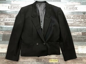 KIND WEAR レディース ポリエステル ダブルボタン フォーマル ジャケット 黒 春秋