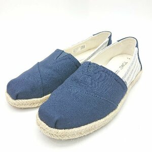 ◇ TOMS トムス シンプル 軽量 ワンポイント スリッポン サイズ23 ネイビー系 レディース E