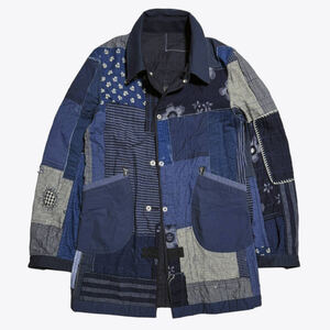 15SS 藍染め 和柄 パッチワーク コート カバーオール JUNYA WATANABE MAN コムデギャルソン ジュンヤマンJaponism Patchwork Coat Coverall