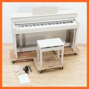 前ダ:美品【ヤマハ/YAMAHA】Clavinova クラビノーバ 電子ピアノ CLP-635WA 2020年 ホワイトアッシュ調 88鍵盤 高低自在イス デジタルピアノ