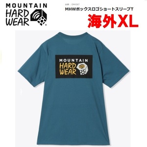 マウンテンハードウェア MHWボックスロゴＴシャツ ブルー 海外XL　OM4367　メンズ　Ｔシャツ　バックプリント　アウトドア