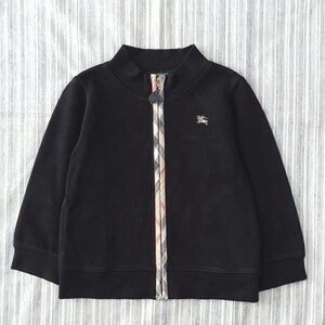 △送料込△★良品★バーバリー＊フルジップ＊ニットジャケット＊カシミヤ混＊黒＊90㎝