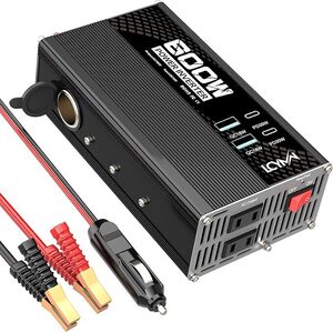 インバーター 600W シガーソケット コンセント QC3.0急速充電対応 DC12VをAC100Vに変換 アダプター 小型軽量