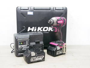 ★【1K0515-1】 HIKOKI ハイコーキ コードレスインパクトドライバ WH18DDL2 18V バッテリ2個BSL1860、充電器UC18YDL付き 動作保証