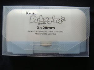 Kenko・ケンコー／＜Pocketglass/ポケットグラス(折り畳み双眼鏡)3×28mm*ブルー＞□彡『展示品』