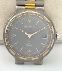 【ロンジン　１円～】　「LONGINES」 　コンクエスト　デイト　チタン　腕時計　メンズ　クォーツ　B12E729