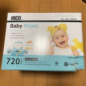 新品 箱潰れ RICO 赤ちゃん用 おしりふき 720枚 ① コストコ 佐川100