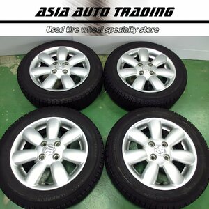 スズキ ラパン 純正 4.5J+45 PCD100-4穴 ミシュラン X-ICE XI3 155/65R14 走行極少 スタッドレス スペーシア ワゴンR アルト MRワゴン 等