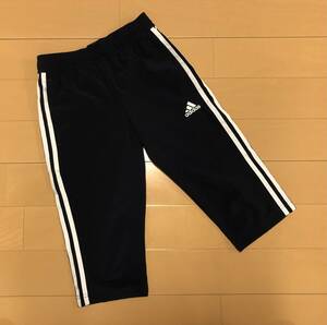 ●○ 美品 adidas アディダス Climalite Training クライマライト 3/4 トレーニングパンツ 7分丈 ハーフパンツ J150 ネイビー ○●