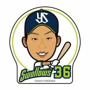 36 廣岡大志 東京ヤクルトスワローズ 2019 選手似顔絵 ピンバッジ くじ ★ CREW SWALLOWS ファンクラブ クルー 神宮 ピンバッチ 巨人 34