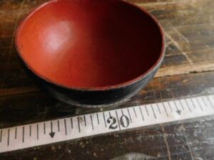 　籃胎漆器　小さいカップno.2 皿椀鉢10x4cm　古いものラッカー　バガン　ミャンマー　ビルマ工芸　ランタイ