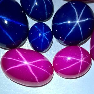 〔リンデンスターサファイア・ルビーおまとめ77.5ct〕n ルース 裸石 宝石 star sapphire ruby jewelry ジュエリー スタールビー w2 A17