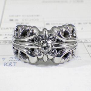 クロムハーツ K&Tリング ダイヤモンド 未使用 CHROME HEARTS KT リング 5 ダイヤ 19号 メンズ 本物 正規品 インボイス原本付属