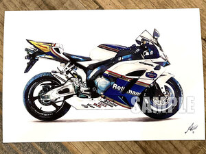 HONDA CBR1000RR SC57 バイクイラスト ハガキサイズ プリント №11