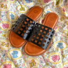 【中古】Eder Shoes エダーシューズ　本革カットワーク サンダル  37