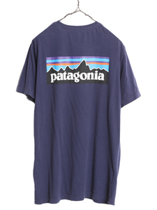 19年製 パタゴニア 両面 プリント 半袖 Tシャツ メンズ L / Patagonia アウトドア P6 スリムフィット バックプリント オーガニックコットン