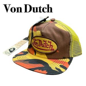 未使用タグ付きVon Dutch ボンダッチ キャップ 迷彩カモフラ 黄色