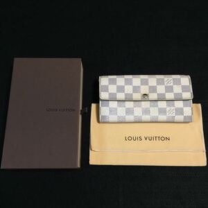 【ルイヴィトン】本物 LOUIS VUITTON 長財布 ダミエ ポルトフォイユ サラ N61735 アズール メンズ レディース 保存袋 箱付 送料520円