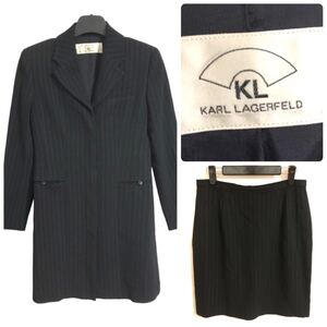 KARL LAGERFELD スーツ カールラガーフェルド ジャケット×スカート セットアップ 黒