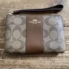 coach コーチ PVC レザー ポーチ シグネクチャー