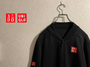 ◯ UNIQLO ジョコビッチ モデル ロゴ トラック ジャケット / ユニクロ ジャージ ドライ ストレッチ ブラック 黒 L Mens #Sirchive