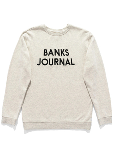 ☆sale/新品/正規品/特価 BANKS JOURNAL ” JOURNAL ” CREW | Size：M | Color：Off White Heather | バンクスジャーナル ☆