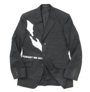 Yohji Yamamoto POUR HOMME ◆09SS 手アップリケ テーラードジャケット 黒 サイズ3 *FORGET ME NOT* リネン混 ヨウジヤマモト ◆ES21