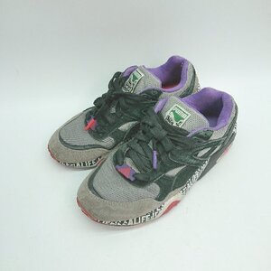 ◇ PUMA プーマ TRINOMIC クッション性 紐調節 シンプル オシャレ スニーカー サイズ24.5 グレー パープル レディース E