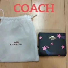 COACH コーチ 二つ折り 財布 ウォレット レディース ブラック コイン