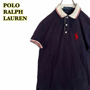 POLO RALPH LAUREN ポロラルフローレン　半袖ポロシャツ　ビッグポニー　紺　メンズ　X Sサイズ　【AY0915】