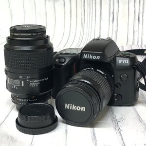 m001 J(60) Nikon ニコン 一眼レフカメラ F70 レンズ 2個 AF MICRO NIKKOR 105mm 1:2.8D 単焦点 28-80mm 1:3.5-5.6D シャッターOK