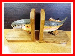 RainbowTrout Wood BOOK ENDS [●匿名配送●]