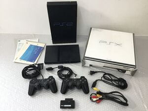 ●代PTB095-120【まとめ・通電確認済】SONY ソニー PSX DESR-7100 / PS2 SCPH-70000 / SCPH-35000 本体３点セット コントローラ ２個付