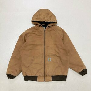 ●carhartt カーハート アクティブジャケット ブルゾン フーディー 刺繍タグ ダック地 コットン ブラウン系 サイズL メンズ 1.46kg●