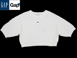 S1067★送料無料★新品★GAP★ショート丈７分袖ニットシャツ M