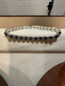 CHROME HEARTS クロムハーツ PYRAMID PLS LNK 1/4 ピラミッドプラスリンク シルバーブレスレット 