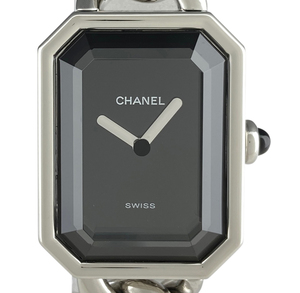 シャネル CHANEL プルミエール Lサイズ H0452 腕時計 SS クォーツ ブラック レディース 【中古】