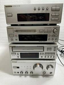 ONKYO オンキョー MD-105X T-405X K-505X A-909X カセットデッキ システムコンポ 4点セット★通電確認済み現状品ジャンク扱い