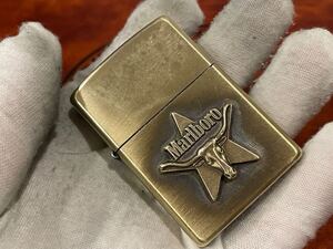 1円 ZIPPO ライター マルボロ Marlboroジッポ Zippoオイルライター真鍮製 中古品 喫煙グッズ ジッポー 火花確認済R657242