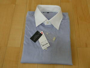 22.UNIQLO ユニクロ メンズ Yシャツ ファインクロスドビーシャツ ブルー (長袖) 331-064210 サイズL (ドレスシャツ)新品未使用品 送料185円