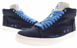 ヒステリックグラマー HYSTERIC GLAMOUR MAKE ME SMILE HIGH CUT SNEAKER BLACK BLUE 26.5cm 綿 オックス ハイカット スニーカー ブラック