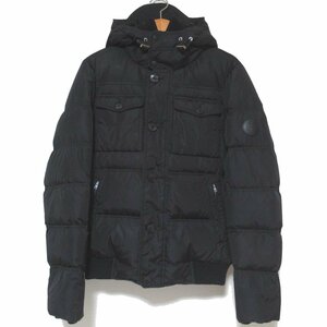 美品 GUCCI グッチ CREST PATCH QUILTED JKT ロゴパッチ ナイロン フーディー ダウンジャケット 270481 Z9687 44サイズ ブラック